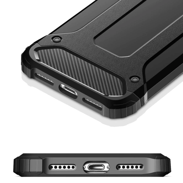 FitCase iPhone 12 / 12 Pro Zırh Tank Tam Koruma Arka Kapak - 5