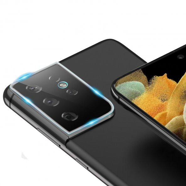 Samsung Galaxy S21 Ultra Kamera Lens Koruyucu 3D Cam Şeffaf - 3