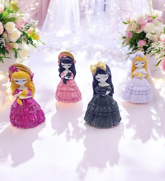 Prensesler ve Makyaj Malzemeleri, Ev-Okul Etkinlik Taş Boyama Seti, Fırça ve Boyalar - 3