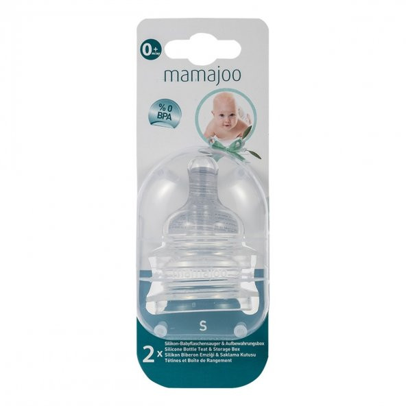 Mamajoo 0 BPA Silikon Biberon Emziği İkili S No.1 0 ay+