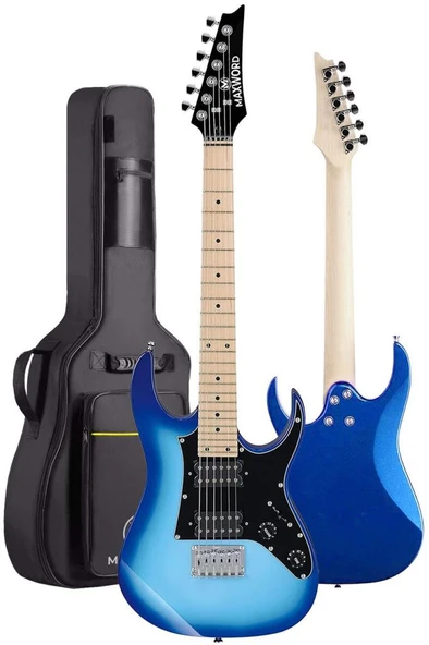 Maxword DE-150BL-35AMP Maple Klavye HH Yüksek Kaliteli 35W Amfili Elektro Gitar Seti - Resim 3