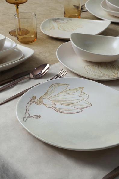 Keramika Vintage Bloom Isabella Yemek Takımı 24 Parça 6 Kişilik 22054-55-56-57 - 6