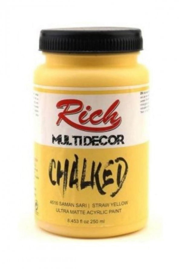 Rich Akrilik Boya Multi Decor Chalked 250 CC Saman Sarı 4516