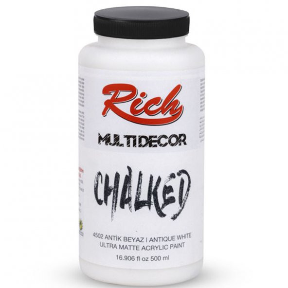 Rich Akrilik Boya Multi Decor Chalked 500 CC Antik Beyaz 4502 - 2