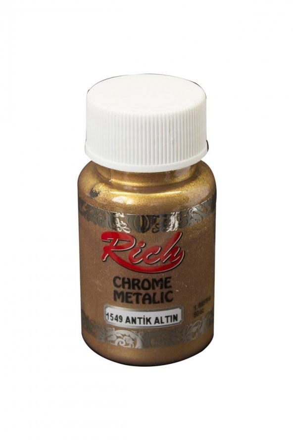 Rich Akrilik Boya Chrome Metalik 50 CC Antik Altın 1549