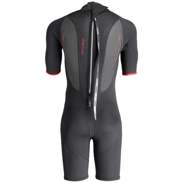 Cressi Altum Man Shorty Yüzme Elbisesi  3MM - S BLACK - RED - Resim 3