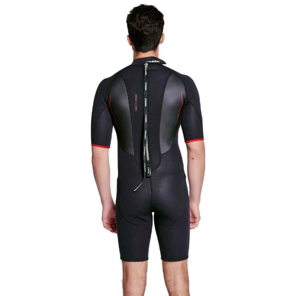 Cressi Altum Man Shorty Yüzme Elbisesi  3MM - S BLACK - RED - Resim 6