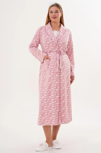 Mecit 6101 Bayan Hamile Lohusa Pembe Sabahlık Gecelik Takımı - Resim 8