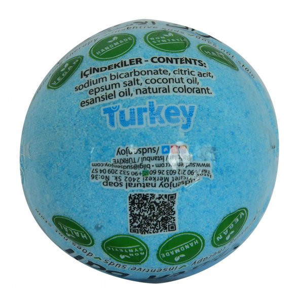 Himalaya Tuzlu El Yapımı Banyo Küvet Topu Sabunu Mavi 90-120 Gr - 3