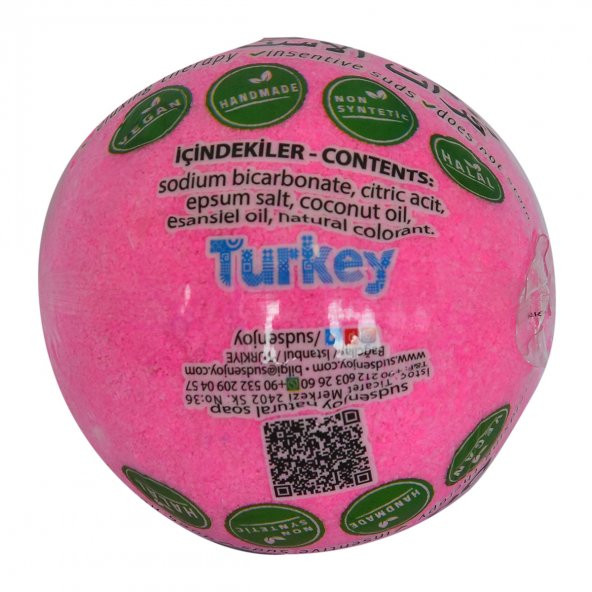 Pembe Düşler El Yapımı Banyo Küvet Topu Sabunu Pembe 90-120 Gr - 3