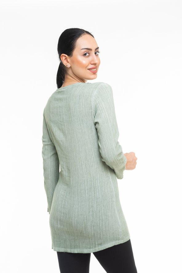 Dantel Yaka İtalyan Bluz - 2