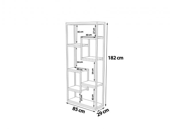 Dekoratif Ahşap Ve Metal Kitaplık Çok Amaçlı Raf Ev Ofis Kitaplık - 4