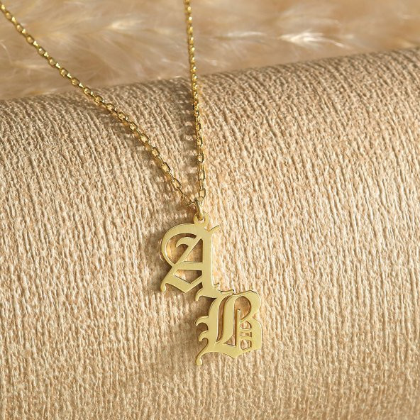 925 Ayar Gümüş Kişiselleştirilebilir Çift Harf Kolye - 2