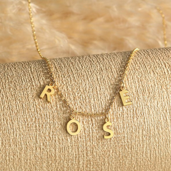 925 Ayar Gümüş Kişiselleştirilebilir Dört Harf Kolye - 2