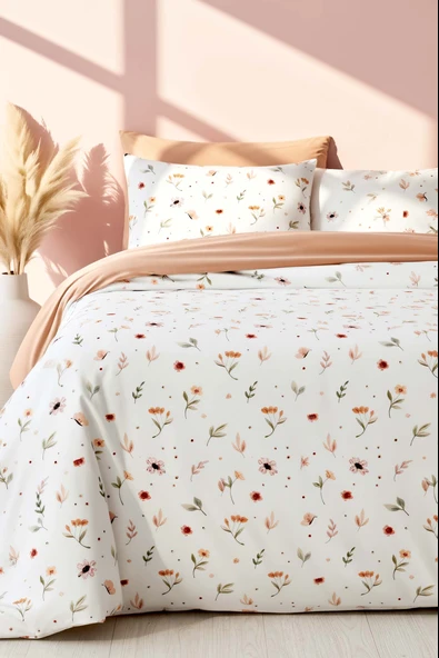 Rivaİstanbul Soft Çiçekli Çift Kişilik Nevresim Takımı Pamuklu ürün görseli 1
