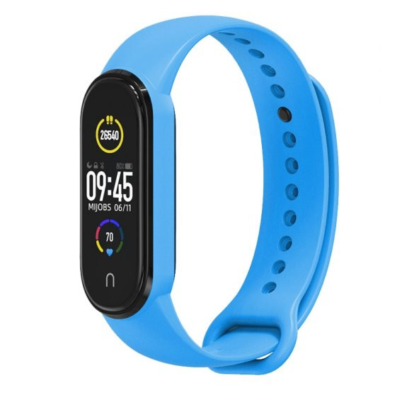 KNY Xiaomi Mi band 6 İçin Klasik Model Silikon Kordon-Kayış Mavi