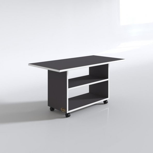 Kenzlife orta salon sehpası atina gri 075*090*50 tekerlekli yemek masası - 3