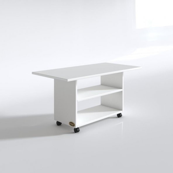 Kenzlife orta salon sehpası atina byz 075*090*50 tekerlekli yemek masası - 3