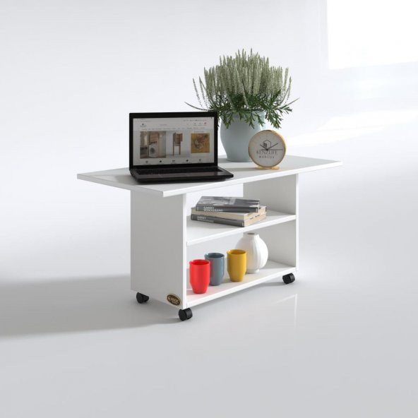 Kenzlife orta salon sehpası prag byz 045*070*50 tekerlekli yemek masası - 2