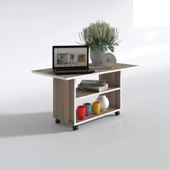 Kenzlife orta salon sehpası atina crd 075*090*50 tekerlekli yemek masası - Resim 2