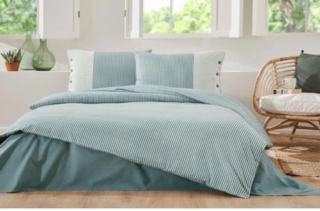 Özdilek Ranforce Çift Kişilik Nevresim Takımı-Natural Line Mavi - 2