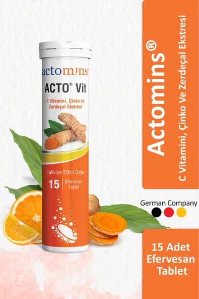 ACTO® Vit C Vitamini 15 Efervesan Tablet | Vitamin C, Çinko ve Zerdeçal İçeren Takviye Edici Gıda - 4
