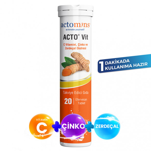 ACTOVIT C Vitamini, Çinko ve Zerdeçal Ekstresi 20'li