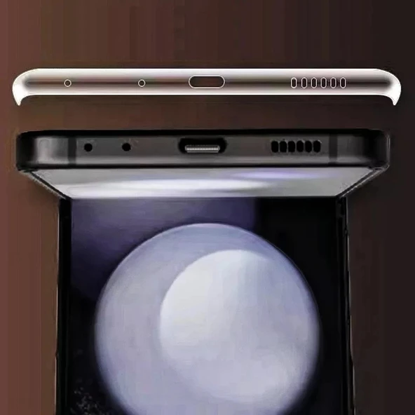 Samsung Galaxy Z Fold 6 Uyumlu Premium Çerçeve filmi  Şeffaf Ultra koruyucu Nano Jelatin - 4