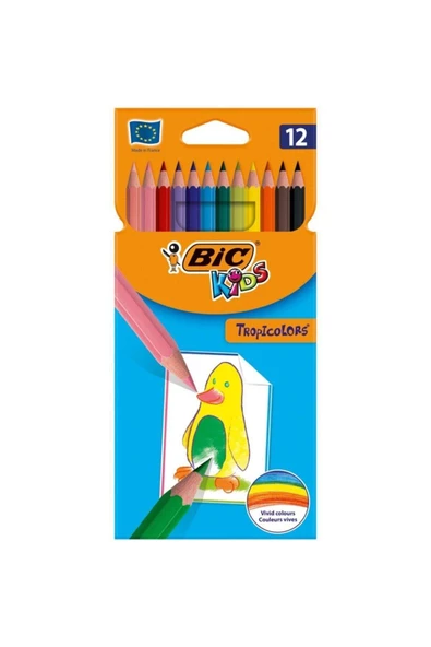 Bic Kids Tropicolor 12 Renk Kuru Boya Kalemi