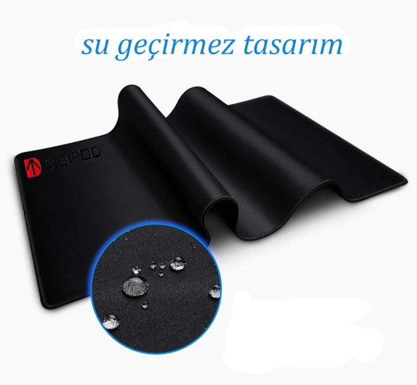 Gaming Oyuncu mousepad 70*30 3mm XL Boy Düz siyah kaymaz dikişli Modeli digipod - 2