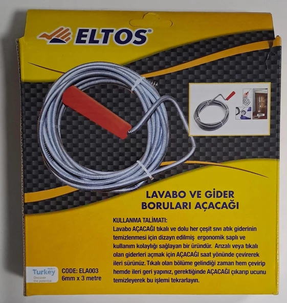 ELTOS LAVABO VE GİDER BORULARI AÇACAĞI - KANAL AÇMA 3 METRE