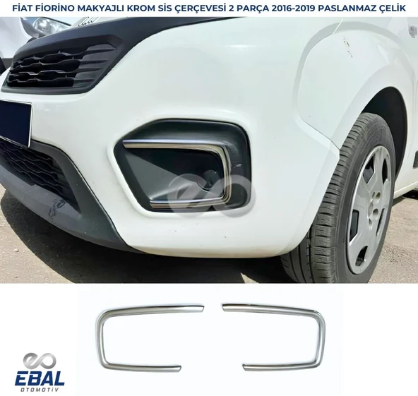 FIAT FIORINO  MAKYAJLI KASA Krom Sis Far Çerçevesi 2 Prç. 2016-2019 Paslanmaz Çelik ürün görseli 1