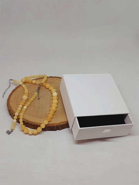 Galaksi Serisi Kalsit Taşı Kolye & Bileklik Seti - Resim 3