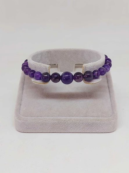 Galaksi Serisi Ametist Taşı Tasarım Bileklik - Resim 4
