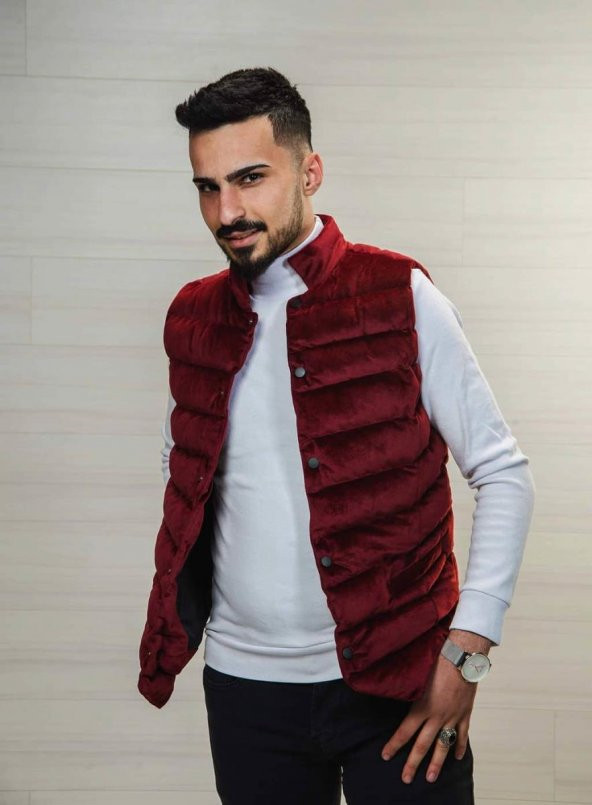 Erkek Kolsuz Şişme Yelek SlimFit Kadife Üstten Cepli Roletti 4000 - 2