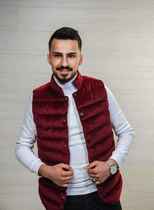 Erkek Kolsuz Şişme Yelek SlimFit Kadife Üstten Cepli Roletti 4000 - 3