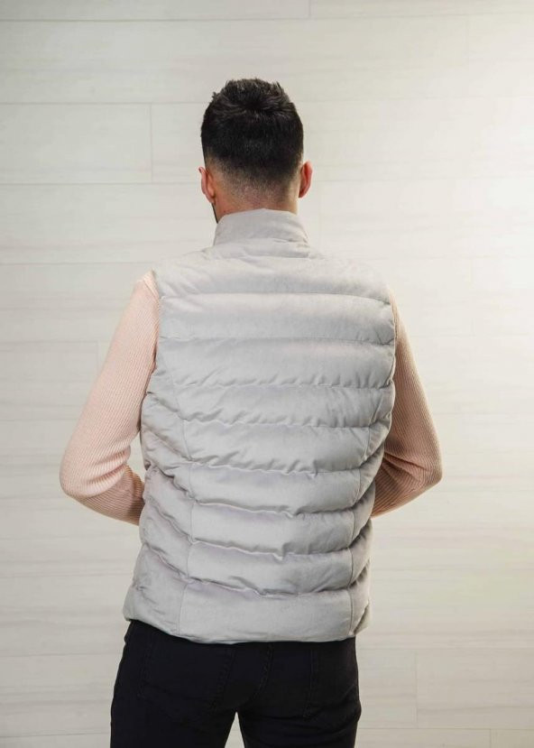 Erkek Kolsuz Şişme Yelek SlimFit Kadife Üstten Cepli Roletti 4000 - 12