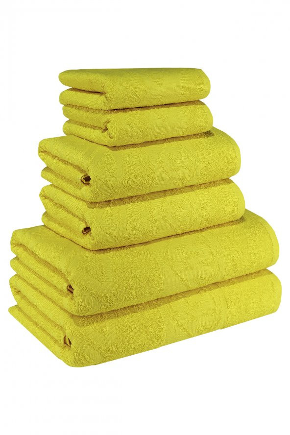 Ananas Desenli Pamuk Banyo Havlu Seti 12 Adet, 4 Banyo havlusu, 4 El Havlusu, ve 4 Yüz Havlusu, -Style- Açik Sari, Sari - Resim 7
