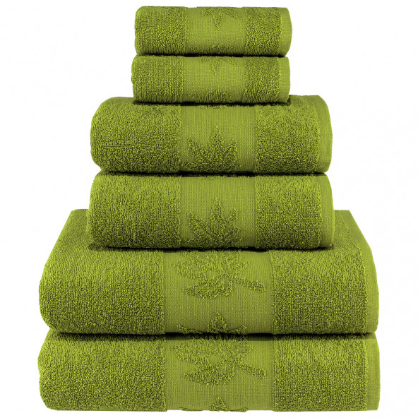 Yaprak 100% Pamuk Banyo Havlu Seti 12 Adet, 4 Banyo Havlusu, 4 El Havlusu, ve 4 Yüz Havlusu, -Comfort- Açık Lime,Lime - 5