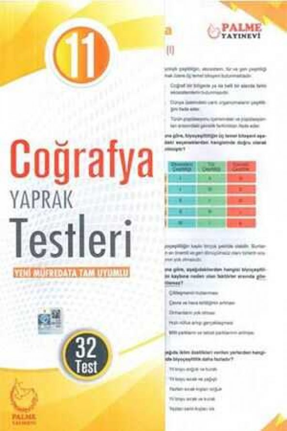 Palme Yayınevi 11.Sınıf Coğrafya Yaprak Test