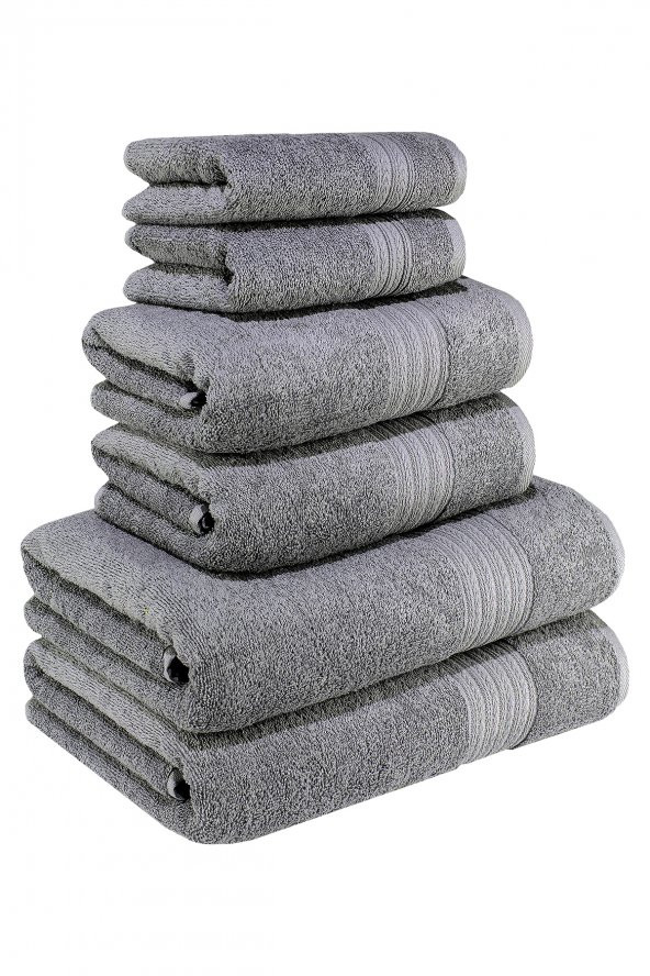 Textile Colors Bordür Desenli 100 Pamuk Banyo Havlu Seti 12 Adet, 4 Banyo Havlusu, 4 El Havlusu, ve 4 Yüz Havlusu, -Vision- Coolgri7, Coolgri11, - 6