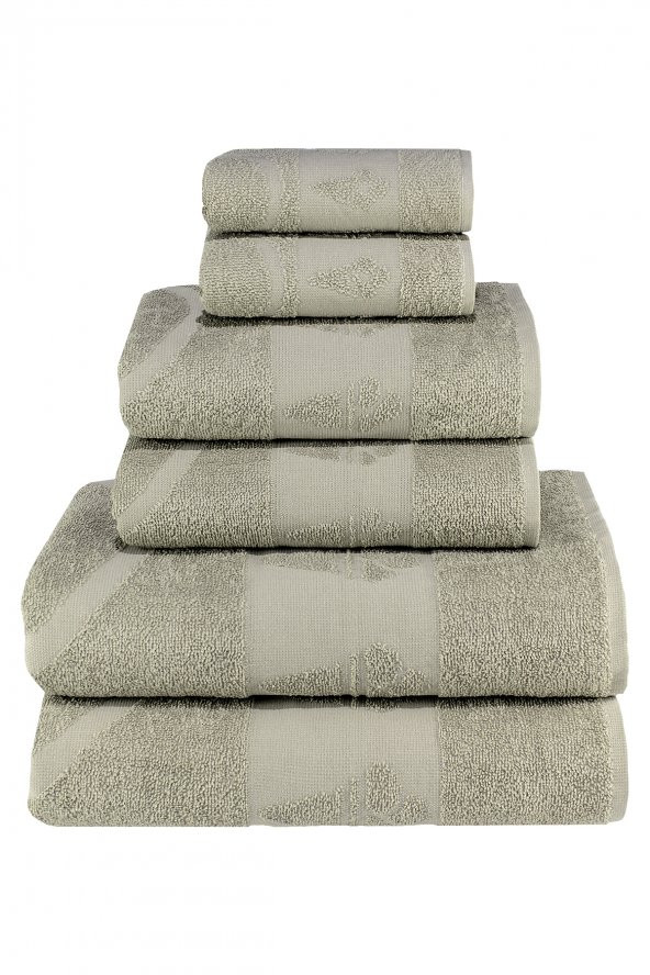 Textile Colors Dondurma Desenli 100 Pamuk Banyo Havlu Seti 6 Adet, 2 Banyo havlusu, 2 El Havlusu, ve 2 Yüz Havlusu, -Style- Açık Kahverengi - 3