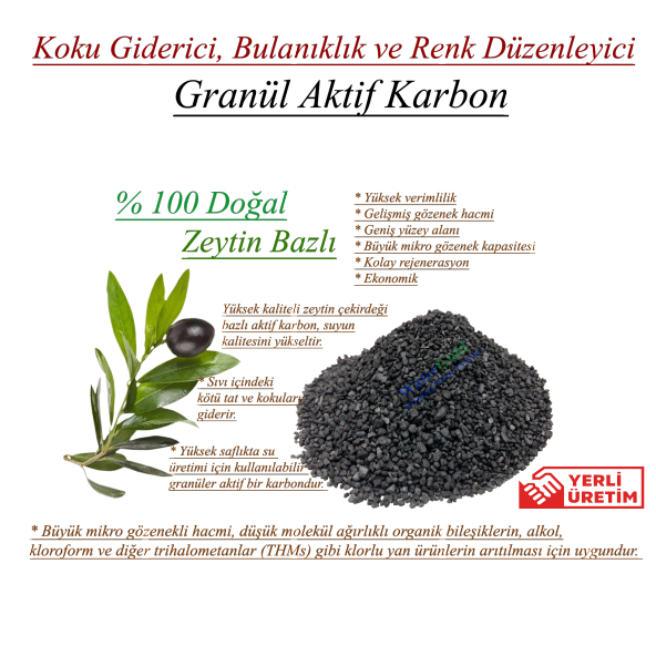 Akvaryum Granül Aktif Karbon Filtresi (Zeytin Bazlı) 830 Gr