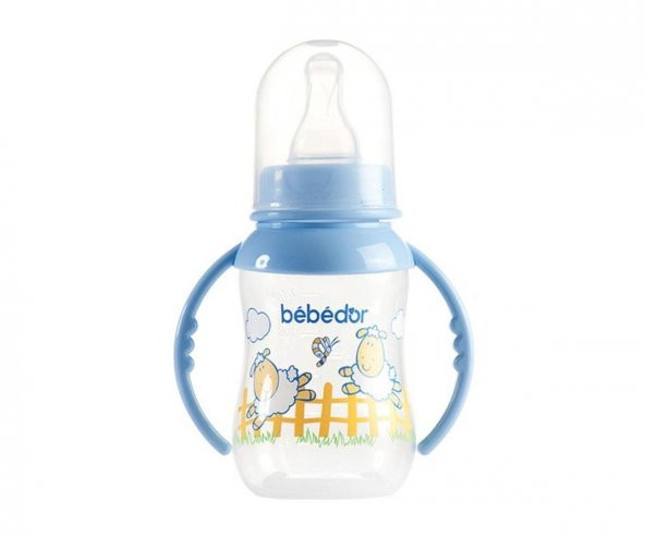 Bebedor Desenli Kulplu Biberon 3+Ay 125 Ml - Mavi