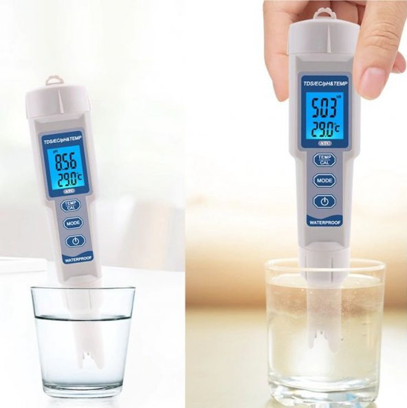 AEK-Tech PH-3508 4'ü 1 arada PH Metre TDS EC ve Sıcaklık Ölçer - Resim 6