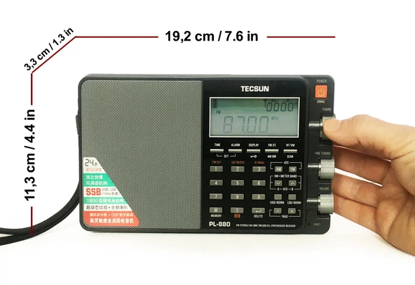 Tecsun PL880 Dijital Radyo Dual Conversion AM/FM Uzun Dalga - 4