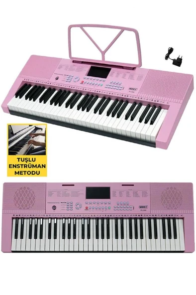 Midex PS-2300PK-PAK 61 Tuşlu Org Stand Kulaklık Pembe Başlangıç İçin Uygun - Resim 3
