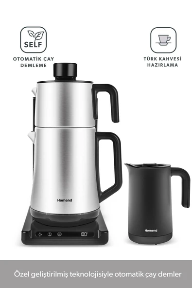 HOMEND Smart Royaltea Plus 1781H Inox Otomatik  Çay ve Türk Kahve Makinesi Wifi