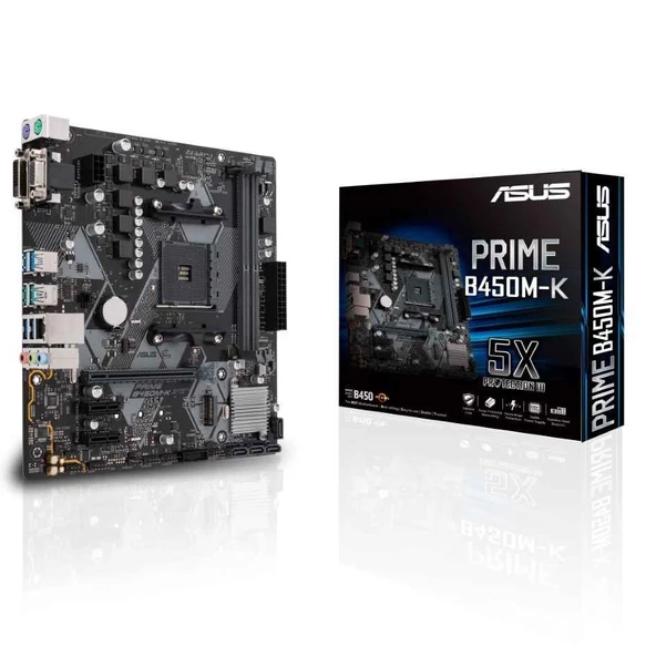 Asus Prime B450M-K II Amd B450 DDR4 4400 MHz (OC) Am4 mAtx Anakart - Resim 1