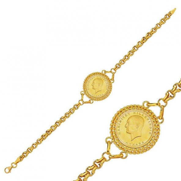 22 Ayar ata yarım altınlı burgulu bileklik ürün görseli